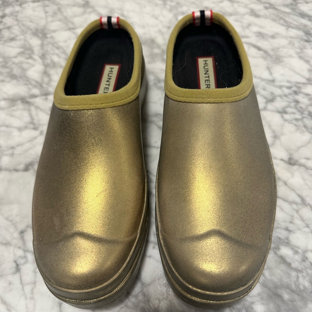 Hunter Metallic Gold Slip-On Shoes